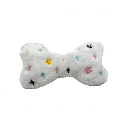 Cute Squeaky Plush Dog Toys with White Bone Design