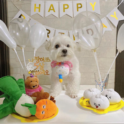 Kingdompet Dog Birthday Cake Hat Squeaky Plush Toys