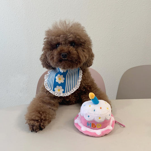 Kingdompet Dog Birthday Cake Hat Squeaky Plush Toys