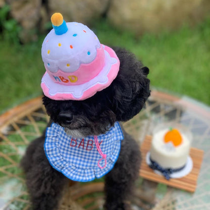 Kingdompet Dog Birthday Cake Hat Squeaky Plush Toys