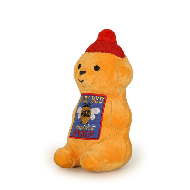 Kingdompet Bear Honey Jar Dog Squeaky Plush Toys