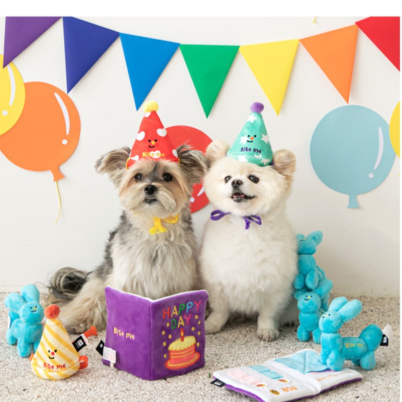 Happy Birthday Card Dog Interactive Toys Puppy Plush Food Hidden Toys