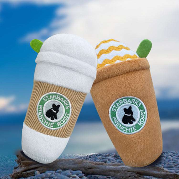 Kingdompet Coffee Cup Squeaky Plush Dog Toys