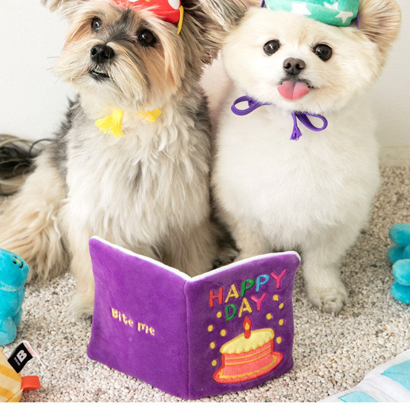 Happy Birthday Card Dog Interactive Toys Puppy Plush Food Hidden Toys