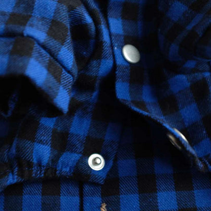 Blue and black plaid shirt