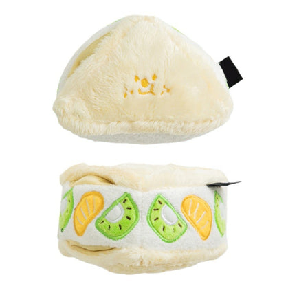 Kingdompet Puppy Plush Squeaky Dog Toy Afternoon Tea Series Soda Glasses and Sandwich Dog Toys