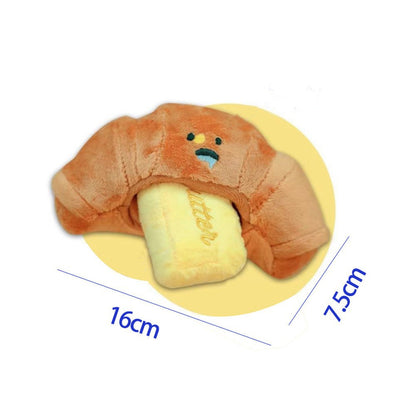 Kingdompet Bread Butter Soft Squeaky Dog Toys Puppy Interactive Toys