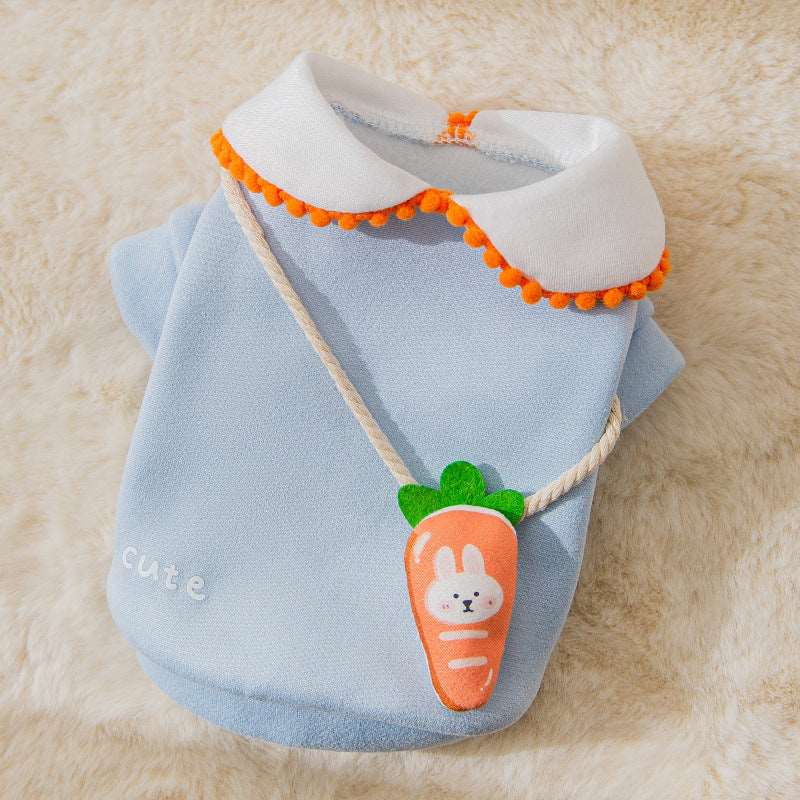 Cartoon Cute Pet Spring Dog Clothes with Sunflower Carrot Lollipop Decoration