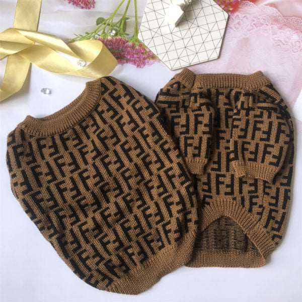 Dog Casual Brown Letter Jumpers