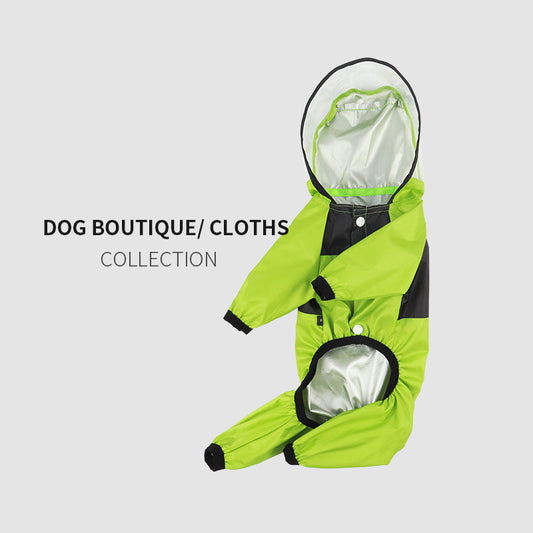 Dog four-legged clothes transparent PU waterproof clothes