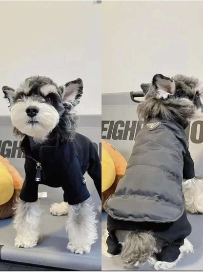 XS-4XL Designer Pet Cotton Padded Vest With Hood