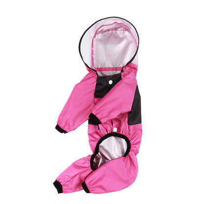 Dog four-legged clothes transparent PU waterproof clothes