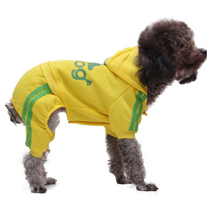 Adidog Logo Winter Dog Hoodie Sweatshirts Warm Dog Pet Clothes