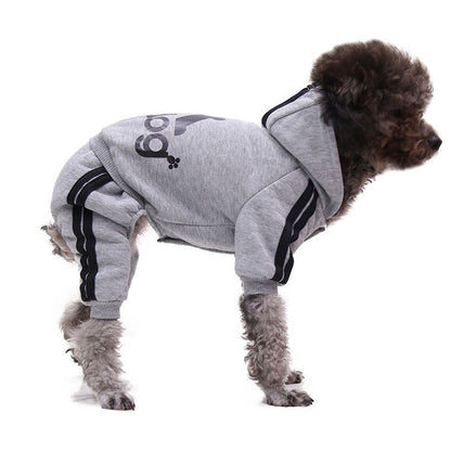 Adidog Logo Winter Dog Hoodie Sweatshirts Warm Dog Pet Clothes