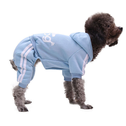 Adidog Logo Winter Dog Hoodie Sweatshirts Warm Dog Pet Clothes